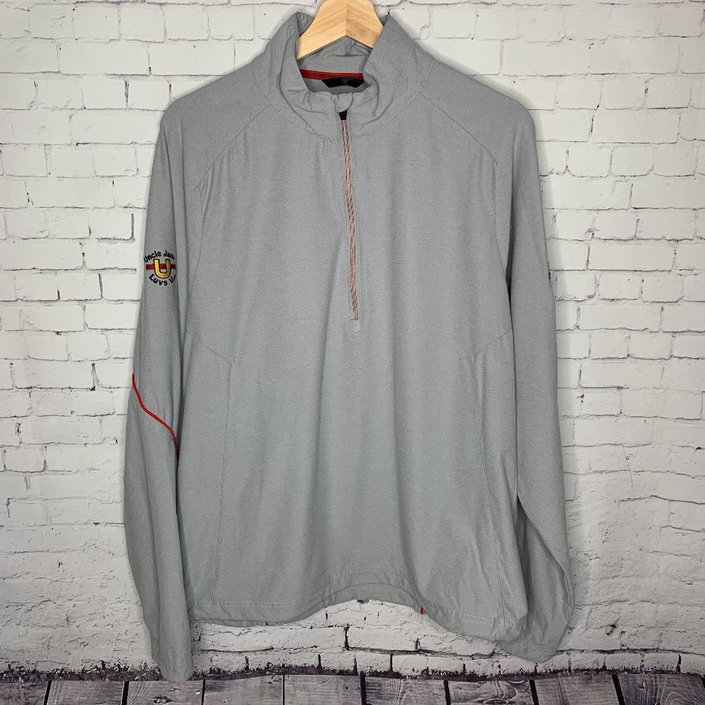 Men's Zero Restriction 1/4 Zip Golf Pullover Grey Outerwear Golf Long Sleeve Top